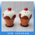 Promotional handpainting icecream design ceramic toothpick holder